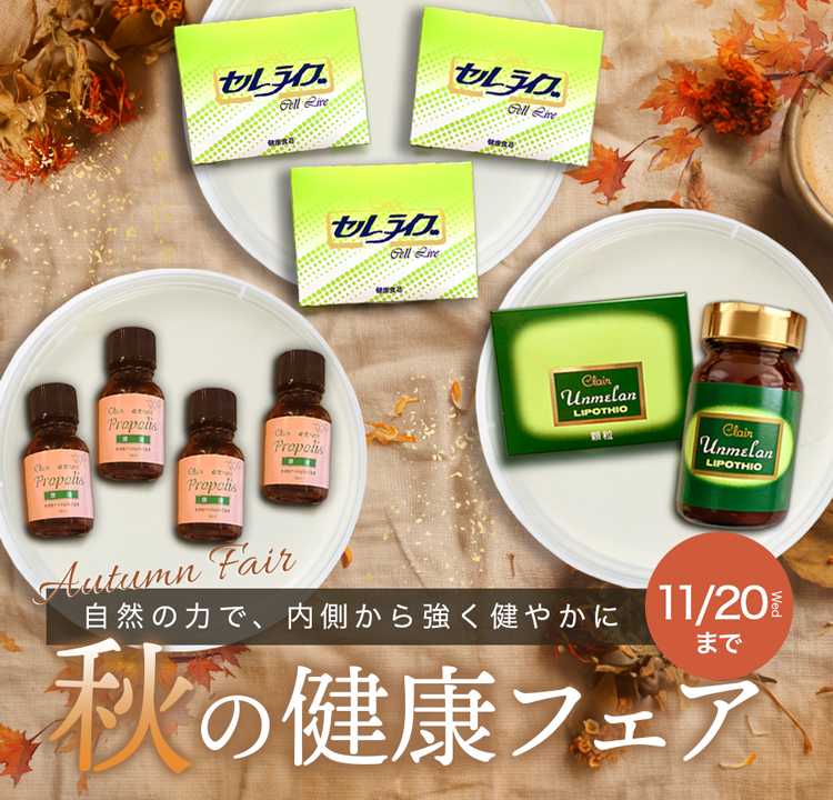 自然の力で、内側から強く健やかに 秋の健康フェア Autumn Fair 11/20まで